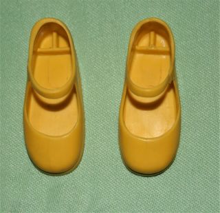 Pair R,  L Yellow Mary Jane Shoes For Ideal Crissy Doll Low