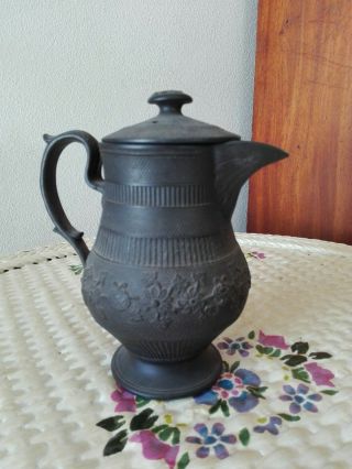 Antique English Black Basalt Porcelain Teapot