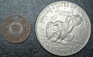 OLD CANADIAN COIN 1861 NOVA SCOTIA HALF CENT - Victoria - 3