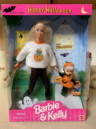 1996 Happy Halloween Barbie And Kelly Special Edition Gift Set Nrfb Box Mn,