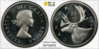 Silver 1956 Canada 25 Cents Quarter | Pcgs Pl67cam Top Pop