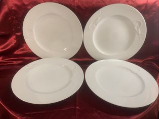 4 Mikasa Classic Flair White Dinner Plates 10 3/4” Calla Lilies
