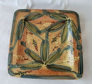 Griffi Corsica Terraghja Pottery Handpainted Square Platter Plate - 12 " France