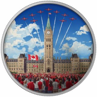 2017 $30 Fine Silver Coin Celebrating Canada Day - Glow - In - The - Dark