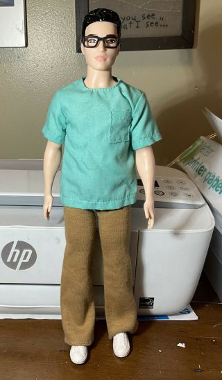 Htf Barbie Ken Fashionistas “chill In Check 12” Broad Doll Redressed Doctor