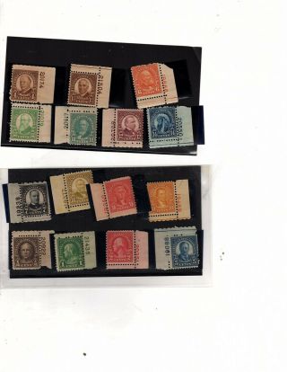 Us Stamps 15 In See Below Mnh Singles With Plate (mb9