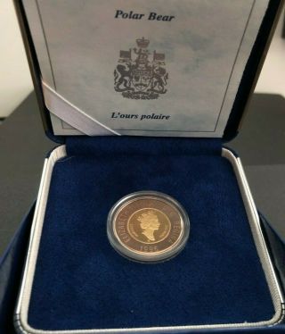 1996 Canada $2 Toonie Proof Gold Coin Polar Bear Ltd Mintage Of 5,  000,  Box