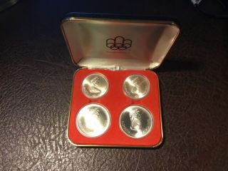 1976 Montreal Canada Olympic Sterling Silver 4 - Coin Set W/ Box,  145.  8 Grams