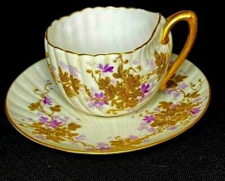 Ceramic Art Company Cac Lenox American Belleek Shell Painted Tea Cup And Saucer