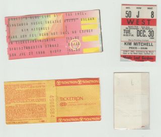 Kim Mitchell Concert Ticket Stubs 1986 Toronto Maple Leaf Gardens Labatt 