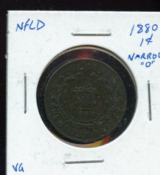 1880 Oval 0 Newfoundland Large Cent Vg Mp316