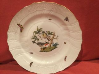 Antique Herend Rothschild Bird China Dinner Plate Motif 2 10” Pre - 1930 Mark