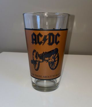 Ac/dc " For Those About To Rock " 16 Oz.  Glass - Beer Glass
