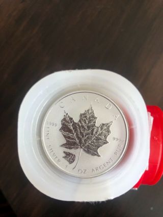 Canada 2016 Grizzly Bear Privy Maple Leaf 1 Oz Reverse Proof $5 Silver Coin Roll
