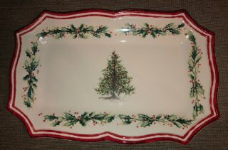 Platter Sur La Table Made In Italy Holly And Pine Christmas Tree