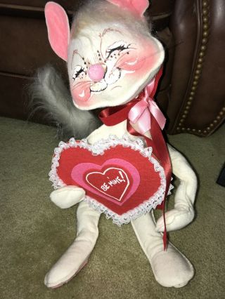 Annalee Mobilitee Valentine Day Cat Be Mine 13” Cloth Doll