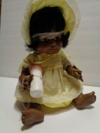 Ideal Betsy Wetsy Doll African American Yellow Outfit 1983
