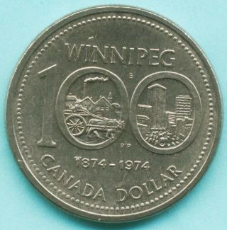 40 - 1874 - 1974 Winnipeg Centennial One Dollar Coins - Queen Elizabeth Ii