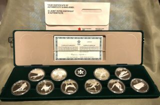 Canada Silver One Oz,  $20 Dollar Each,  10 Coin Set,  1988 Calgary Winter Olympics