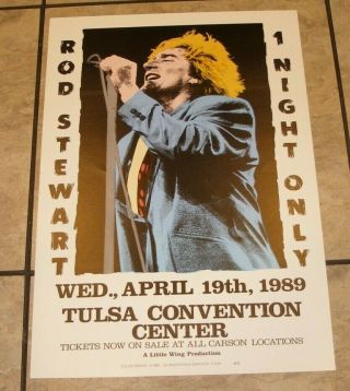 Rod Stewart Promo Poster,  Tulsa Concert 1989 3