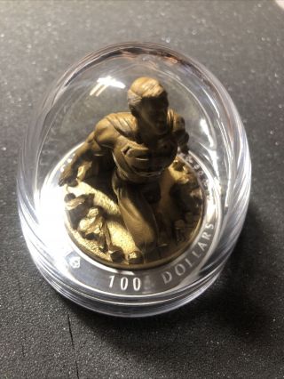 $100 2018 Fine Silver Sculpture Coin Superman The Last Son Of Krypton Canada