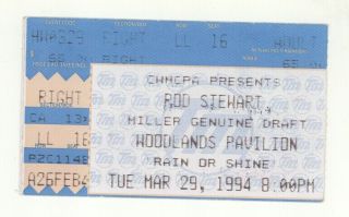 Rare Rod Stewart 3/29/94 The Woodlands Tx Concert Ticket Stub Houston