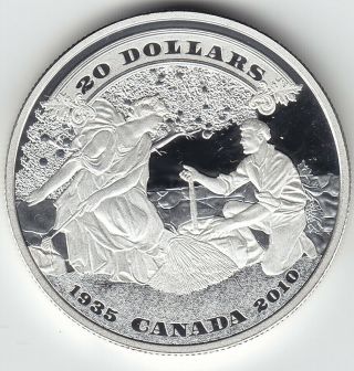 2010 Canada Silver $20 Proof Coin 75th Anniversary Of The First Bank Notes