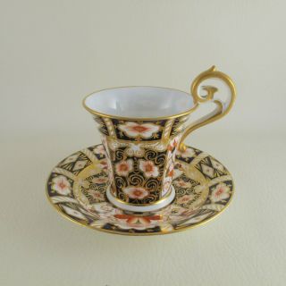 Traditional Imari (2451) By Royal Crown Derby 2 7/8 " Cup & Saucer Rare Form
