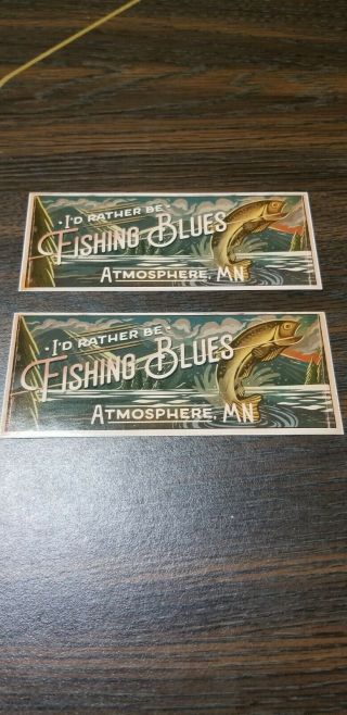 2 Atmosphere Fishing Blues Promo Stickers Rap Hip Hop Indie Minneapolis Mn