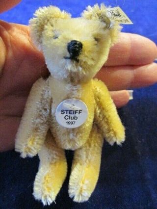 Steiff Teddy Bear Club 1997 Membership Gift 4 " Miniature Blond Id 