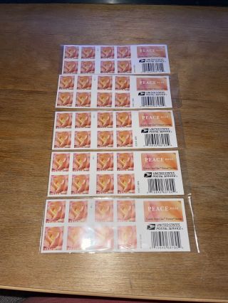Peace Rose Forever Stamps Booklet - 5 Pcs (100 Stamps) 2018 Usa 015645681804