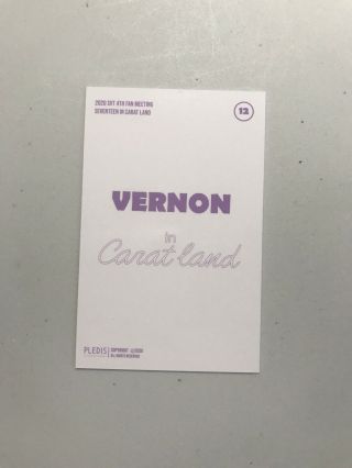 Seventeen Caratland Official Goods Photocard Trading Card Vernon Kpop USA seller 2