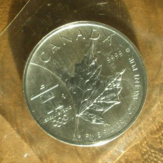 2008 Canada Maple Leaf Inukshuk Vancouver Olympics 1 Oz $5 Silver Coin Bu Ogp
