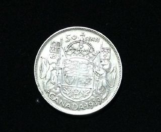 Consecutive 1939/1940/1941/1942/1943 Canada George VI 50 Cents,  Light Circulated 3