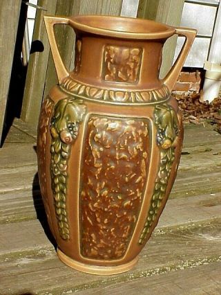 Near 1924 Blue Rv Roseville Florentine 234 - 12 Handled Vase