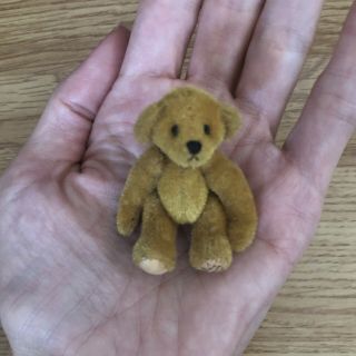 Handmade Miniature Teddy Bear Collectible Ooak Vintage 2.  25 Inches