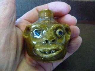 Marie Rogers (1922 - 2010) Very Small Mini Face Jug - Meanesville,  Ga