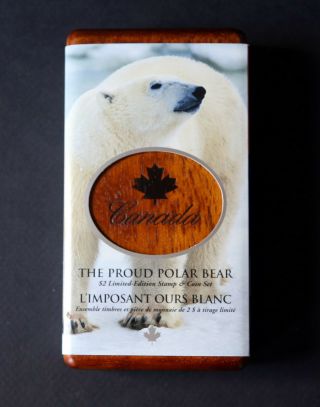 2004 Canada $2 Polar Bear Silver Proof Coin And Stamp Set,  Box/coa -
