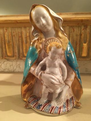 Vintage Italian Virgin Mary And Baby Jesus.  Marked And Numbered.