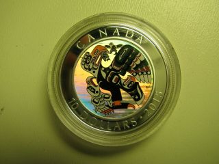 2015 Proof $10 First Nations ' Art 2 - Mother Feeding Baby Canada.  9999 silver ten 3