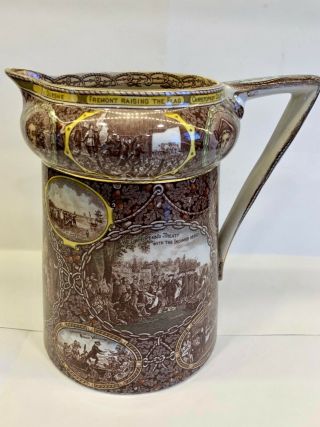 Rowland And Marsellus Staffordshire Discovery Of America Pitcher