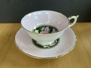 Pink Paragon Tea Cup And Saucer Double Warrant Hm Queen Mary