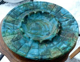 11 " Mid - Century Mod Era Alvino Bagni Raymor " Sea Garden Art Pottery Ashtray