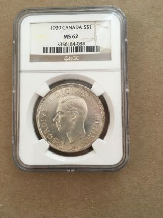Canada Canadian Silver Dollar George V Ngc Ms 62 1939
