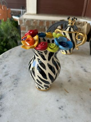 Whimsical Mary Rose Young Flower Encrusted Little Vase