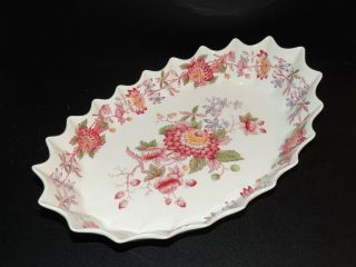 Copeland Spode Aster Red Gadroon Jubilee Platter,  11 " Long By 6 3/4 " Wide