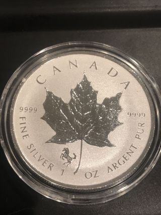 2014 $5 Canada 1 Oz.  9999 Silver Maple Leaf Horse Privy Reverse Proof