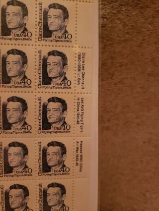 Full Uncut Sheet Of A Hundred 40 Cent Flying Tigers Stamps Claire Chennault 3
