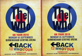 The Who - Back To The Who 51 2016 Tour Flyers X 2