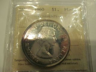 1960 Canada Cameo Prooflike Silver Dollar - Iccs Graded Pl66 Cameo
